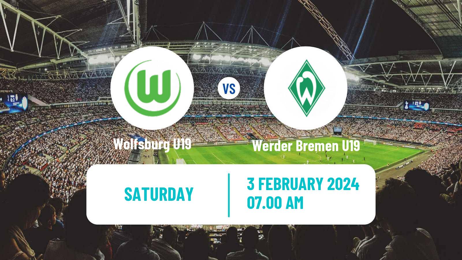 Soccer German Junioren Bundesliga North Wolfsburg U19 - Werder Bremen U19