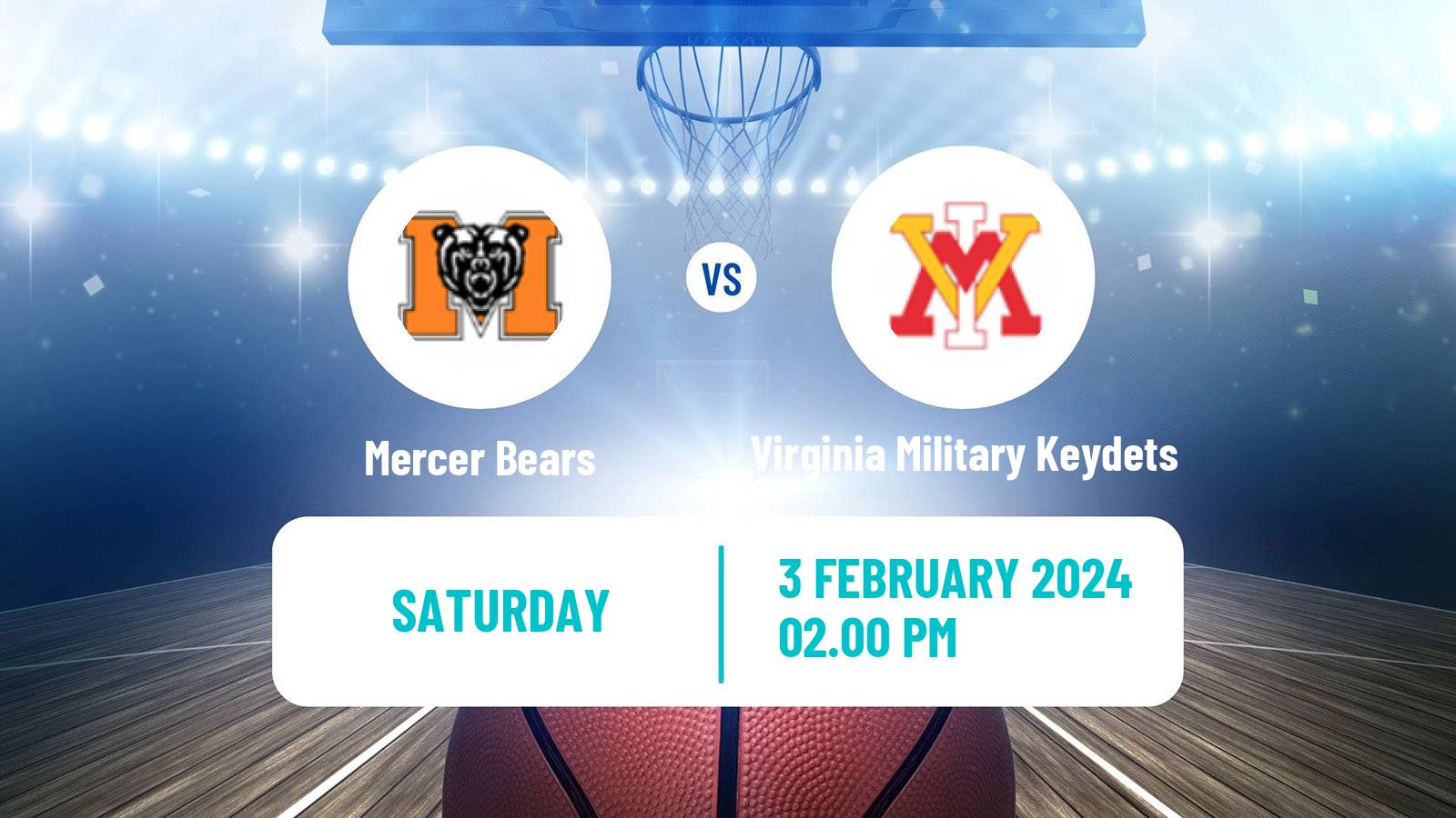 Basketball NCAA College Basketball Mercer Bears - Virginia Military Keydets
