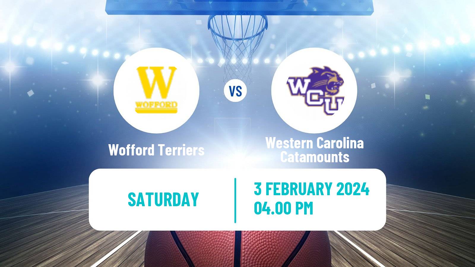 Basketball NCAA College Basketball Wofford Terriers - Western Carolina Catamounts