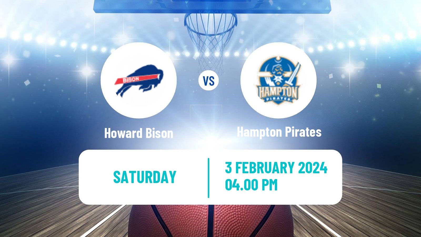 Basketball NCAA College Basketball Howard Bison - Hampton Pirates