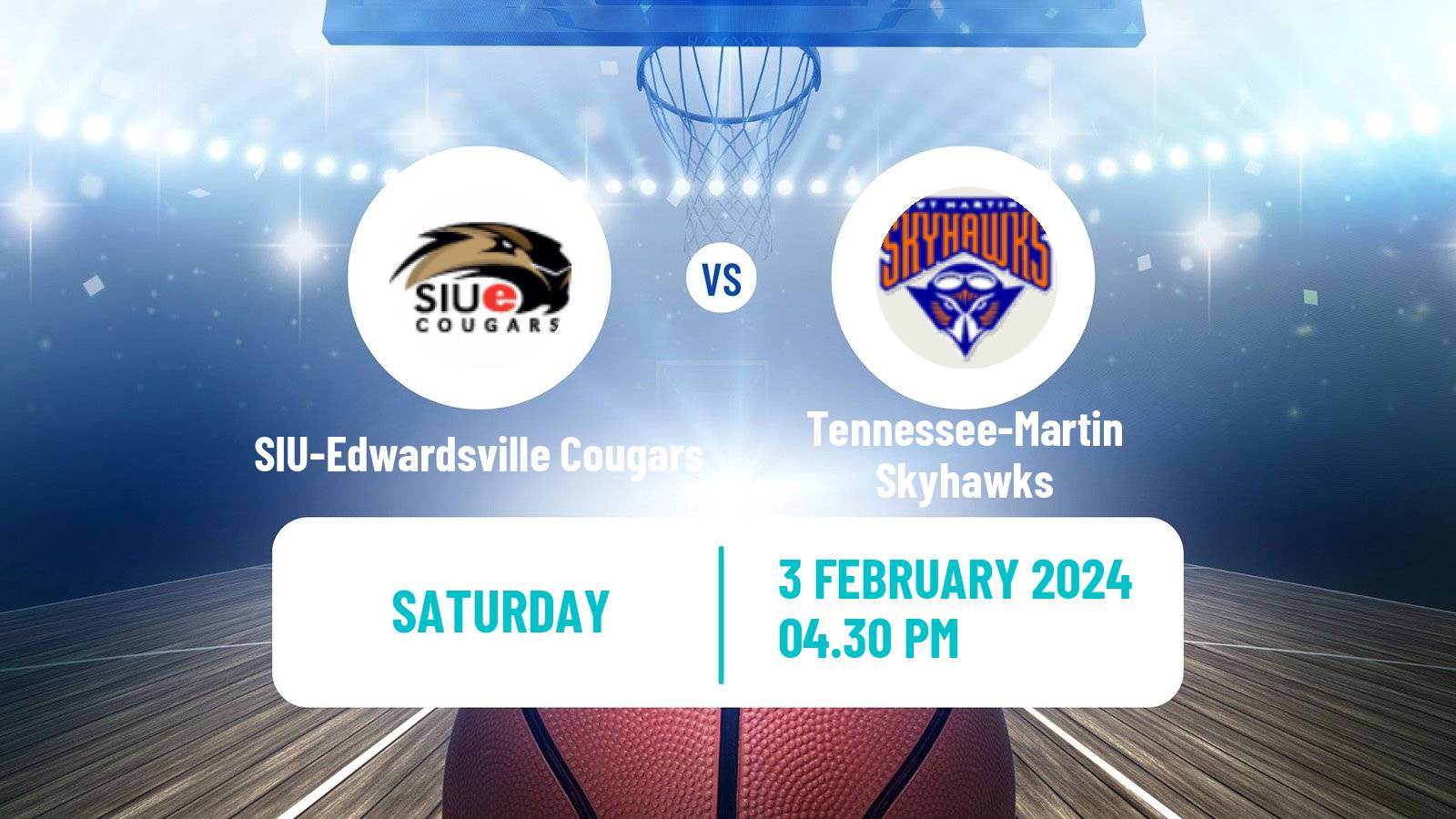 Basketball NCAA College Basketball SIU-Edwardsville Cougars - Tennessee-Martin Skyhawks