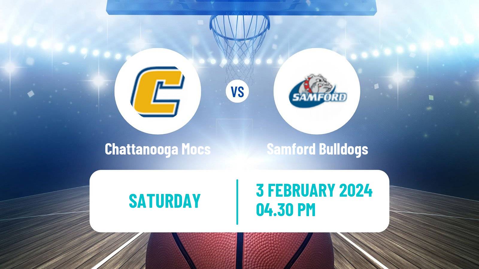 Basketball NCAA College Basketball Chattanooga Mocs - Samford Bulldogs