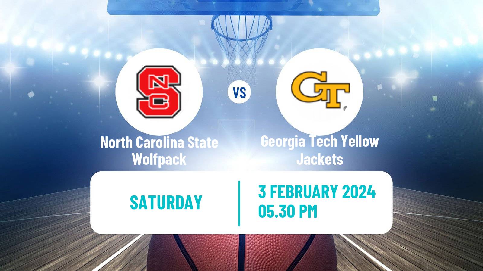 Basketball NCAA College Basketball North Carolina State Wolfpack - Georgia Tech Yellow Jackets