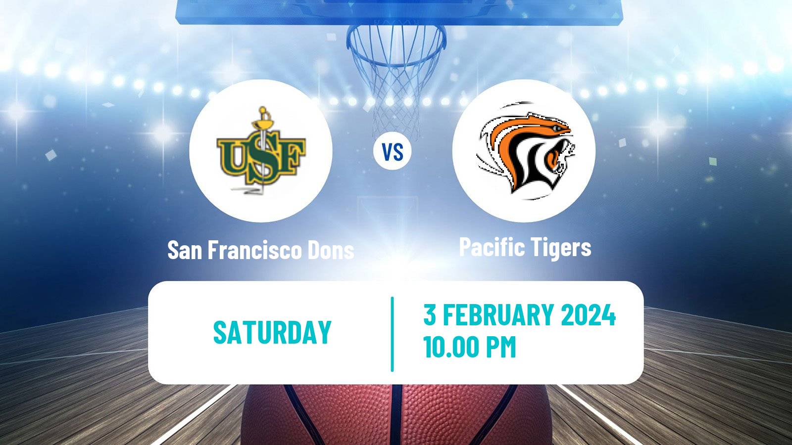 Basketball NCAA College Basketball San Francisco Dons - Pacific Tigers
