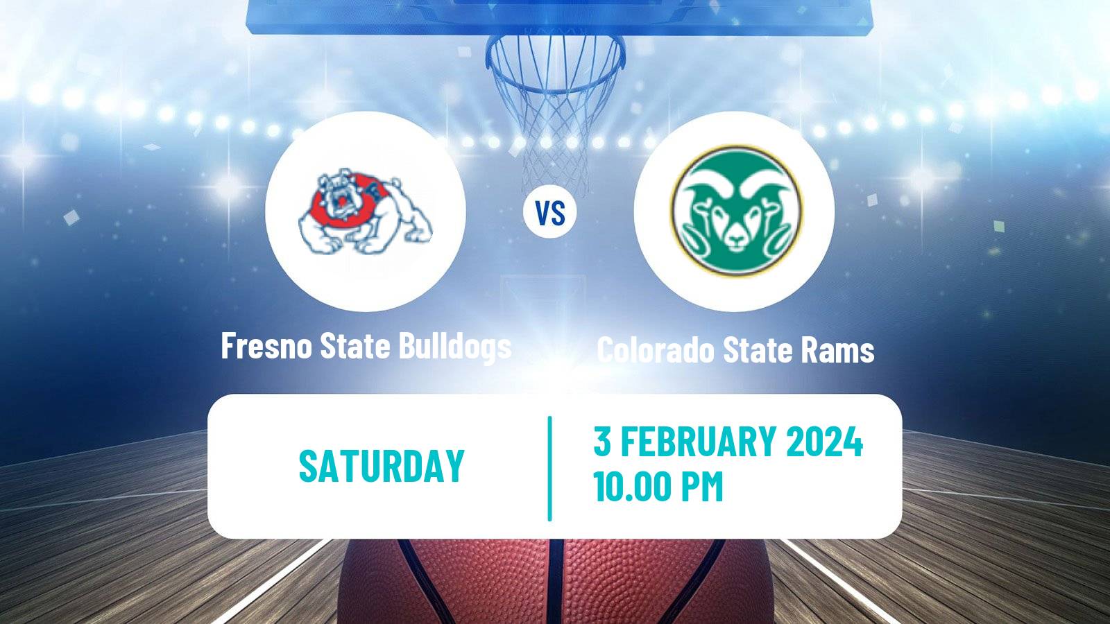 Basketball NCAA College Basketball Fresno State Bulldogs - Colorado State Rams