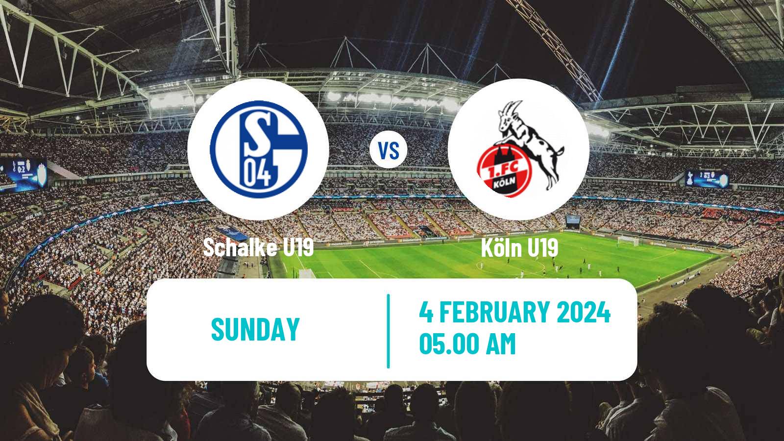 Soccer German Junioren Bundesliga West Schalke U19 - Köln U19