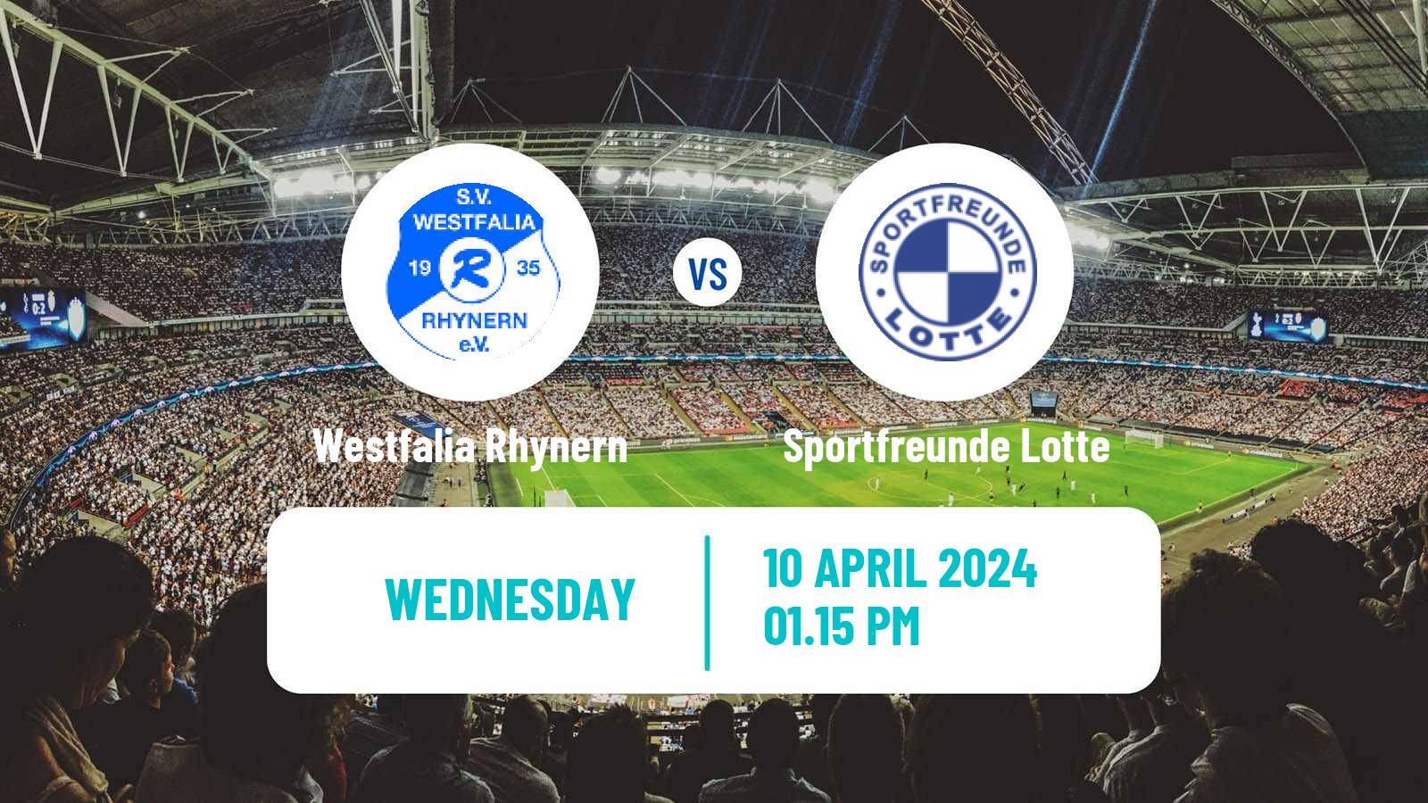 Soccer German Oberliga Westfalen Westfalia Rhynern - Sportfreunde Lotte