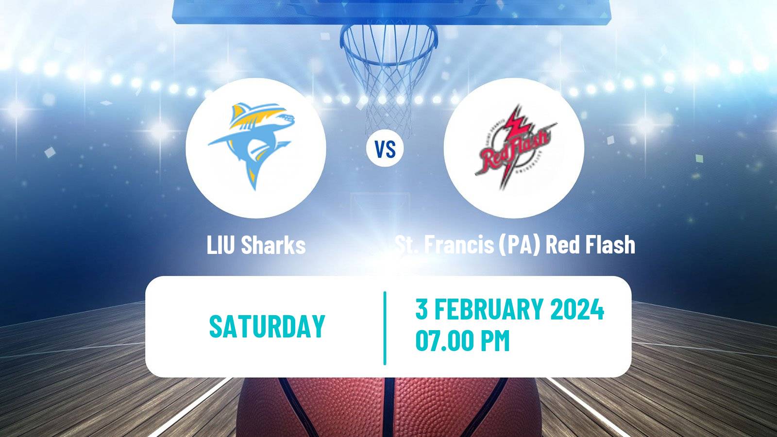 Basketball NCAA College Basketball LIU Sharks - St. Francis (PA) Red Flash