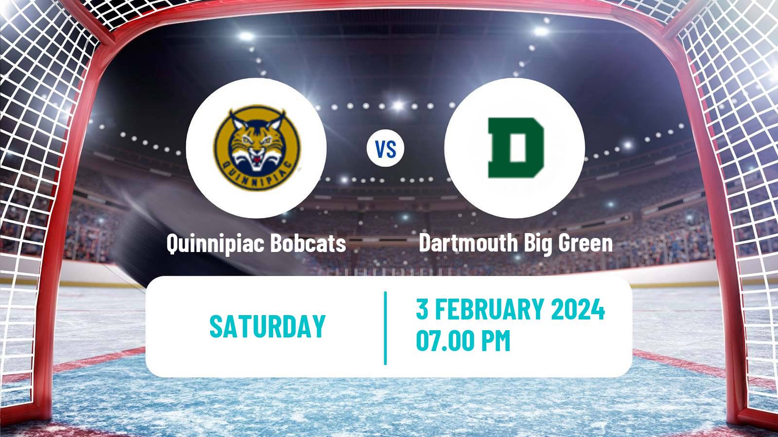 Hockey NCAA Hockey Quinnipiac Bobcats - Dartmouth Big Green