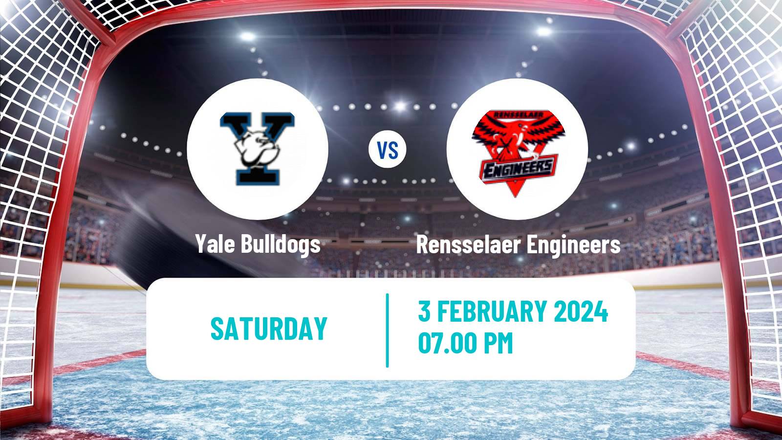 Hockey NCAA Hockey Yale Bulldogs - Rensselaer Engineers