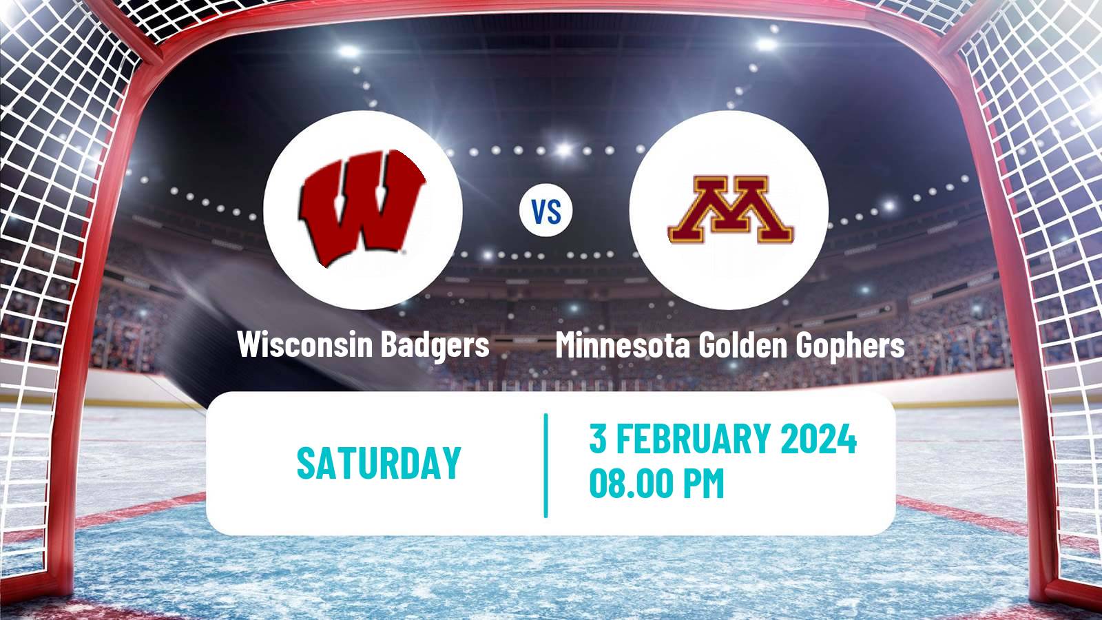 Hockey NCAA Hockey Wisconsin Badgers - Minnesota Golden Gophers