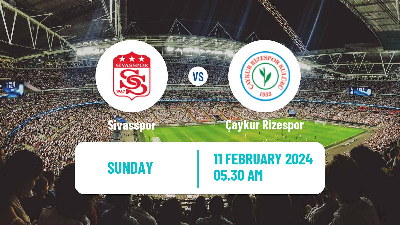 Soccer Turkish Super League Sivasspor - Çaykur Rizespor