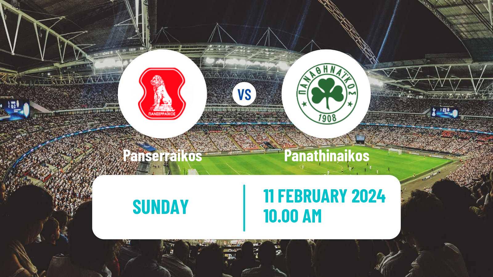 Soccer Greek Super League Panserraikos - Panathinaikos