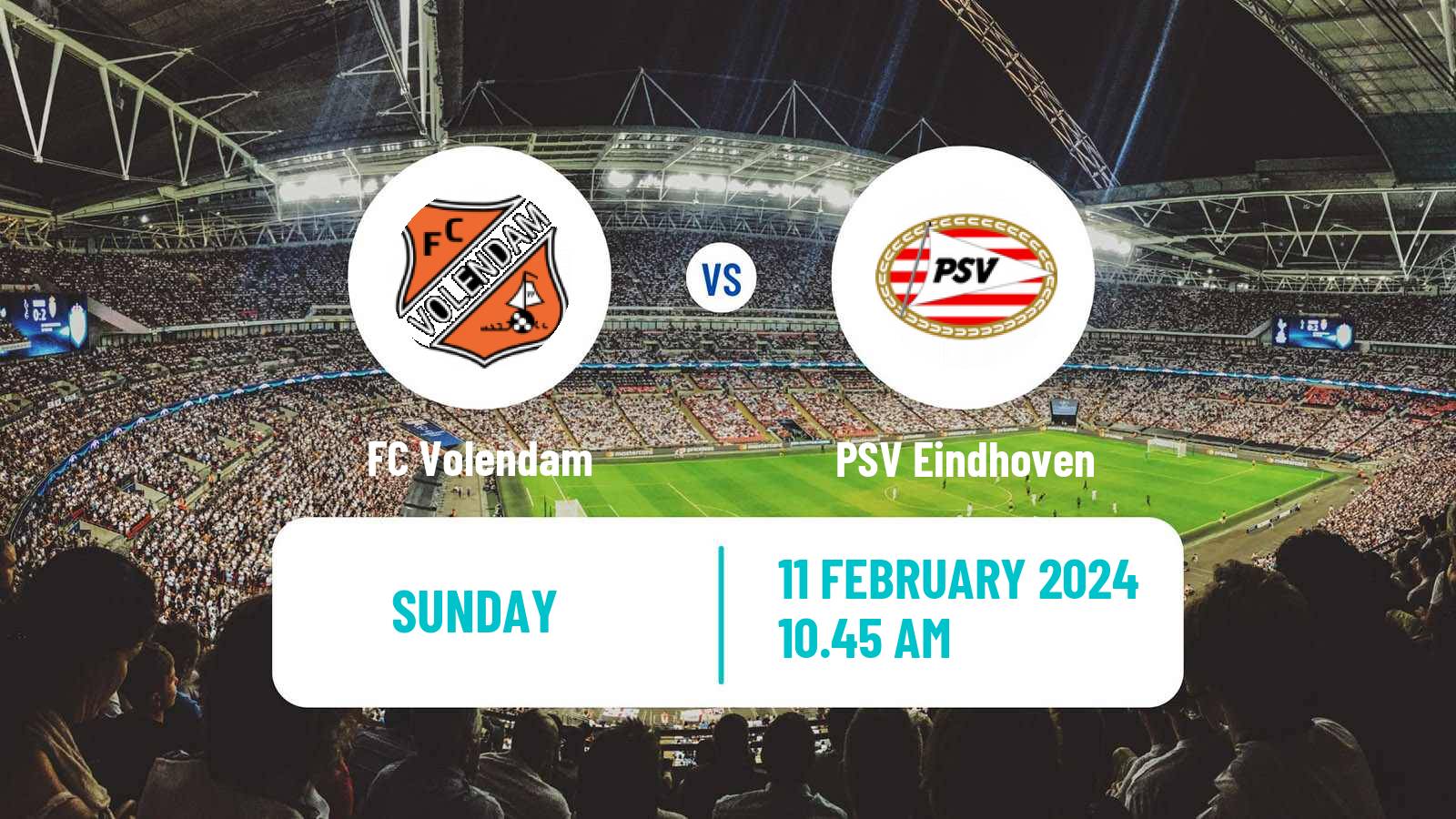 Soccer Dutch Eredivisie Volendam - PSV Eindhoven