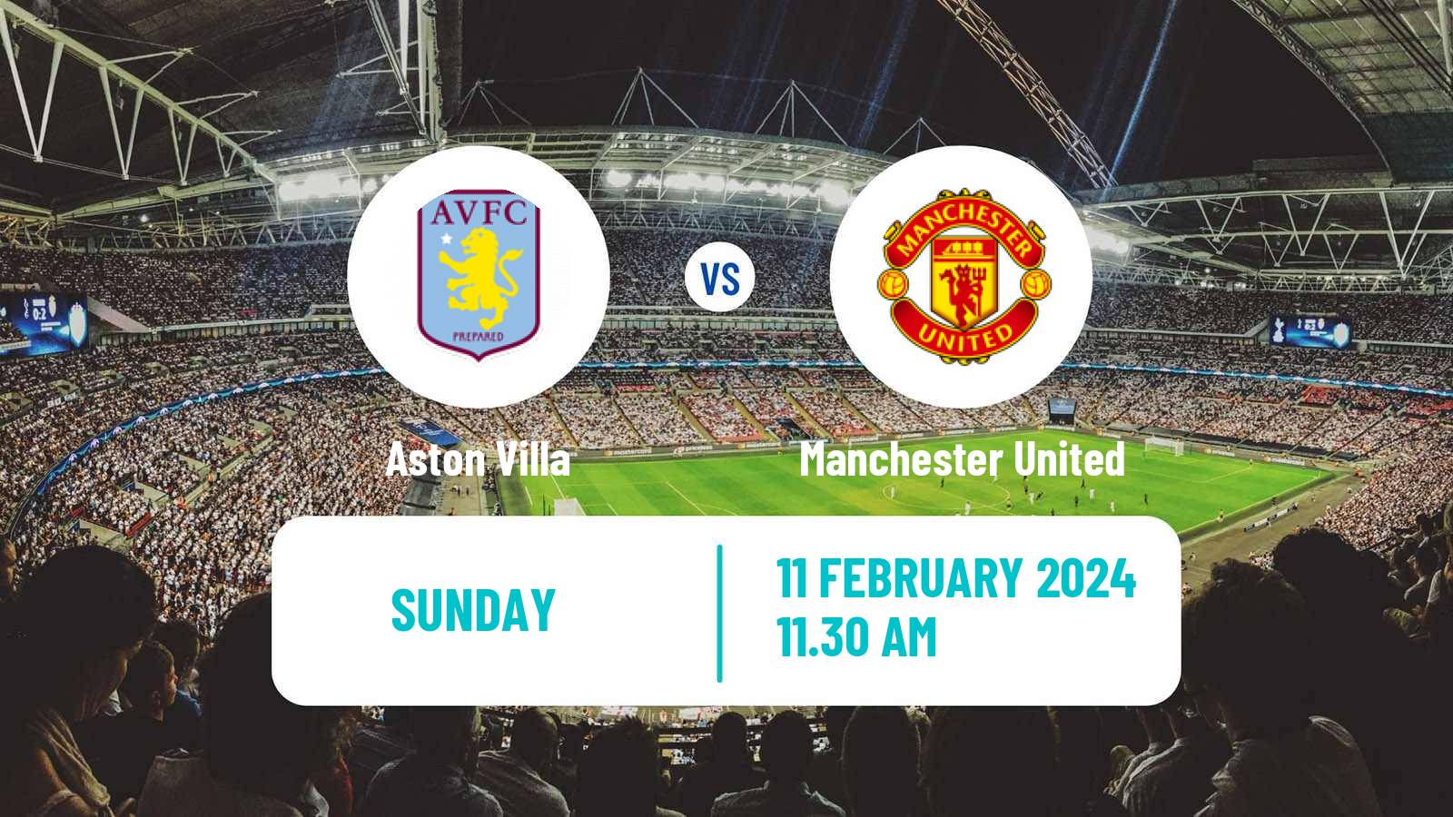 Soccer English Premier League Aston Villa - Manchester United
