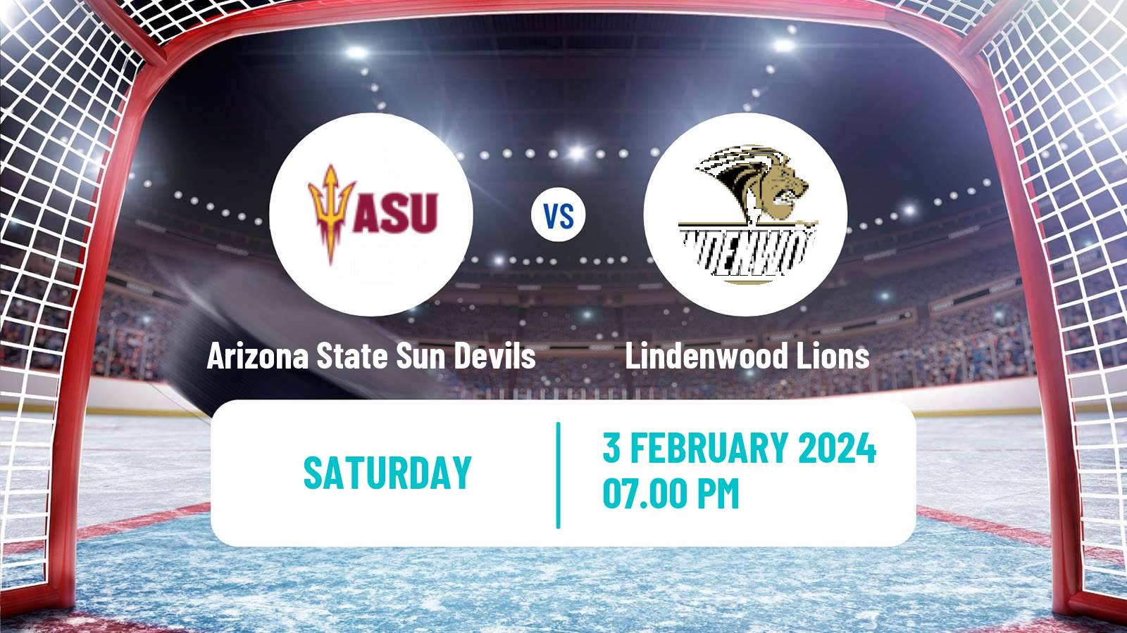 Hockey NCAA Hockey Arizona State Sun Devils - Lindenwood Lions