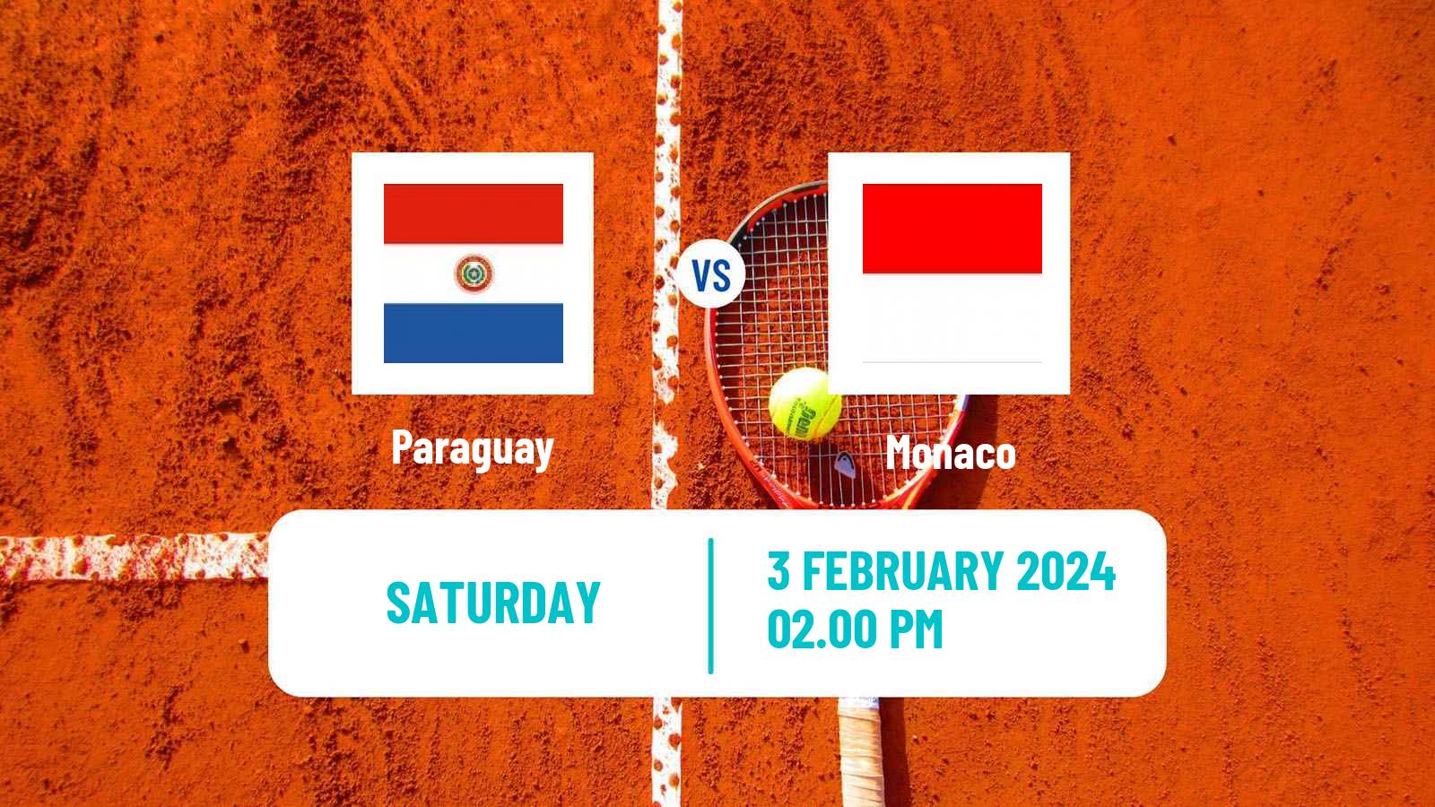 Tennis Davis Cup World Group II Teams Paraguay - Monaco