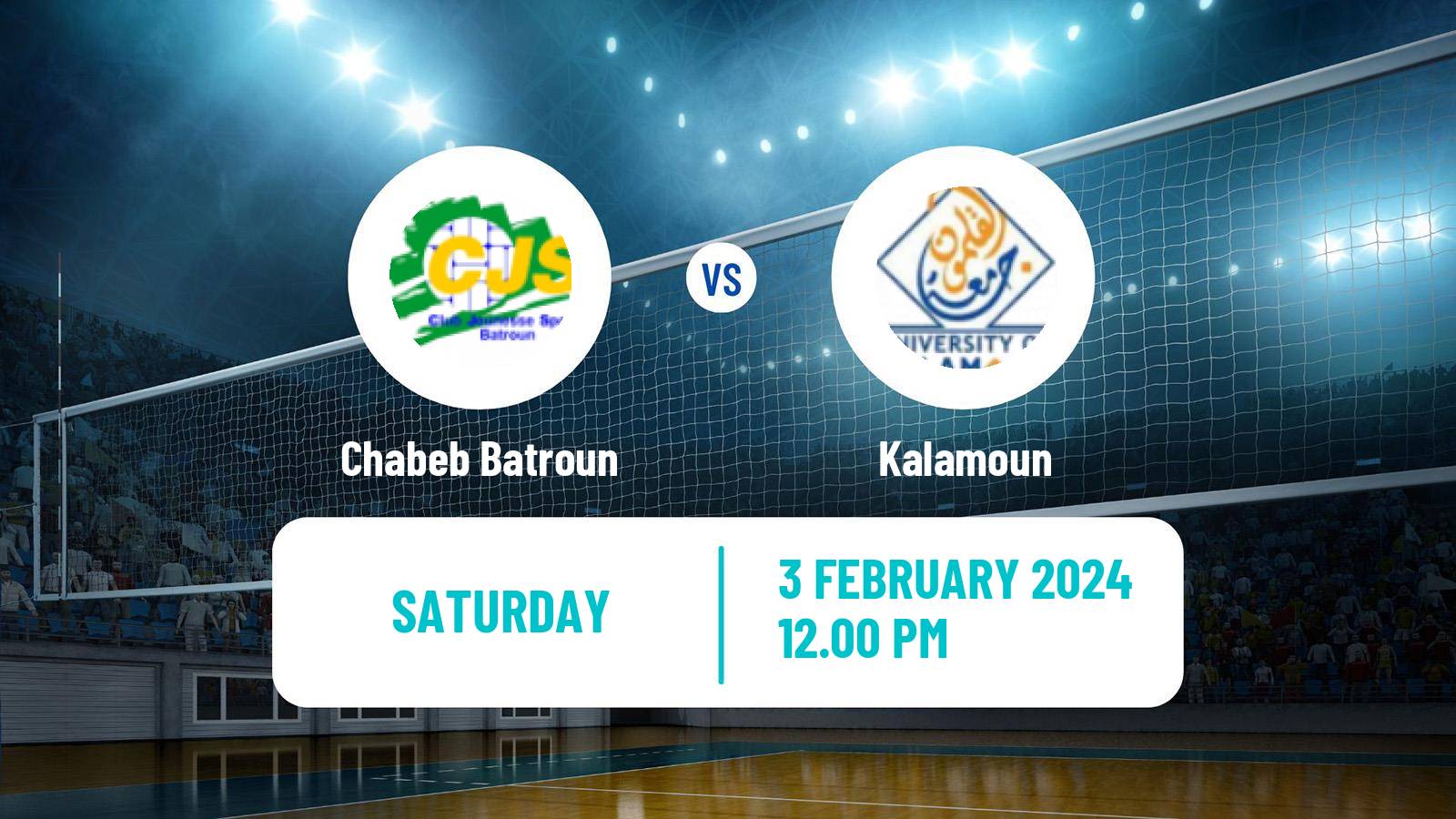 Volleyball Lebanese 1st Division Volleyball Chabeb Batroun - Kalamoun