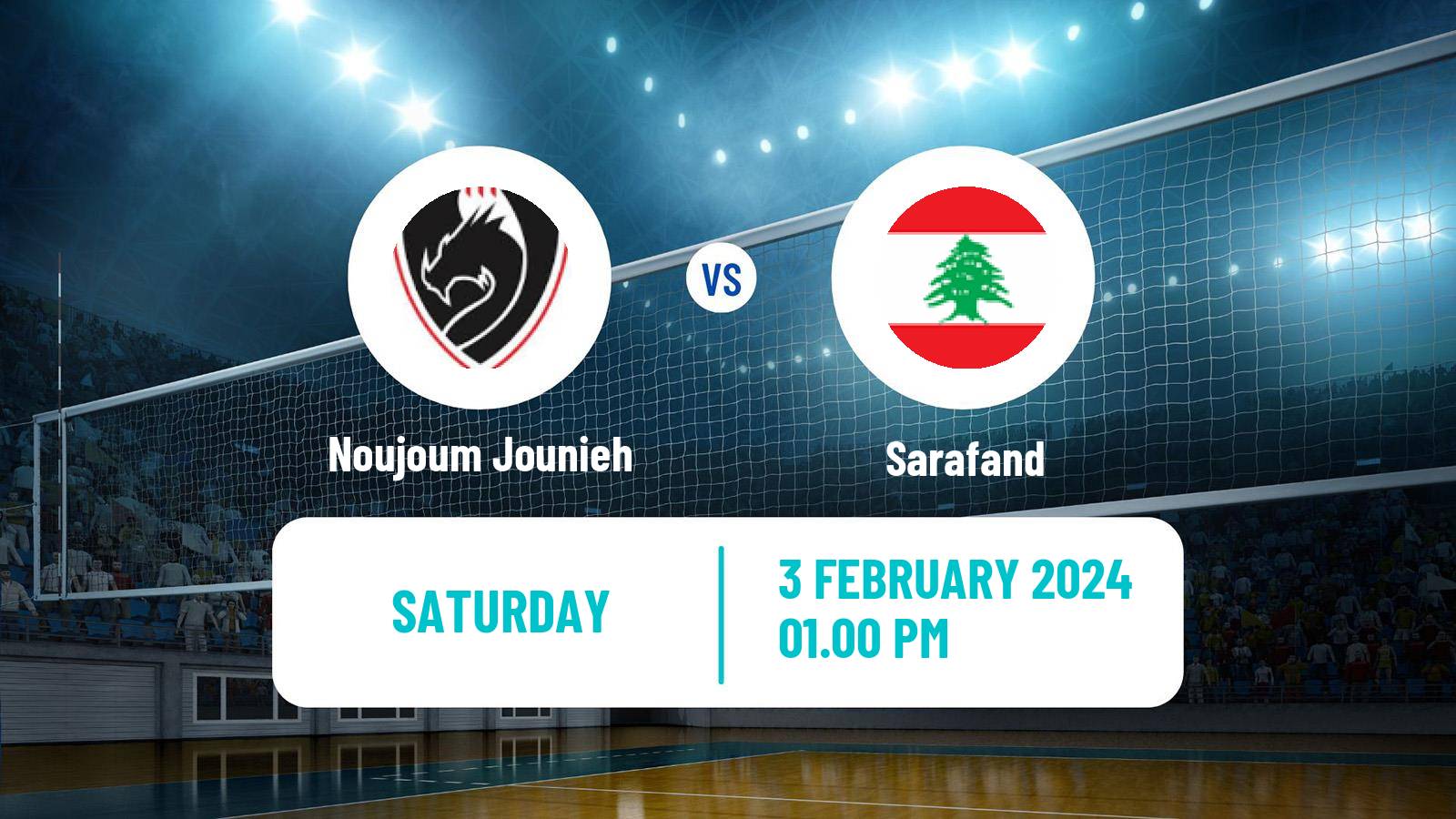 Volleyball Lebanese 1st Division Volleyball Noujoum Jounieh - Sarafand