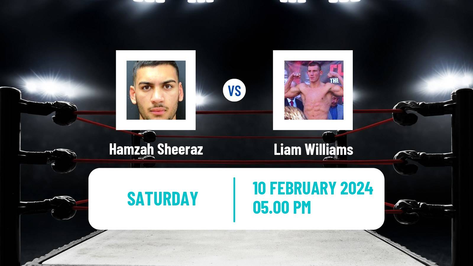 Boxing Middleweight Commonwealth WBC Silver Titles Men Hamzah Sheeraz - Liam Williams