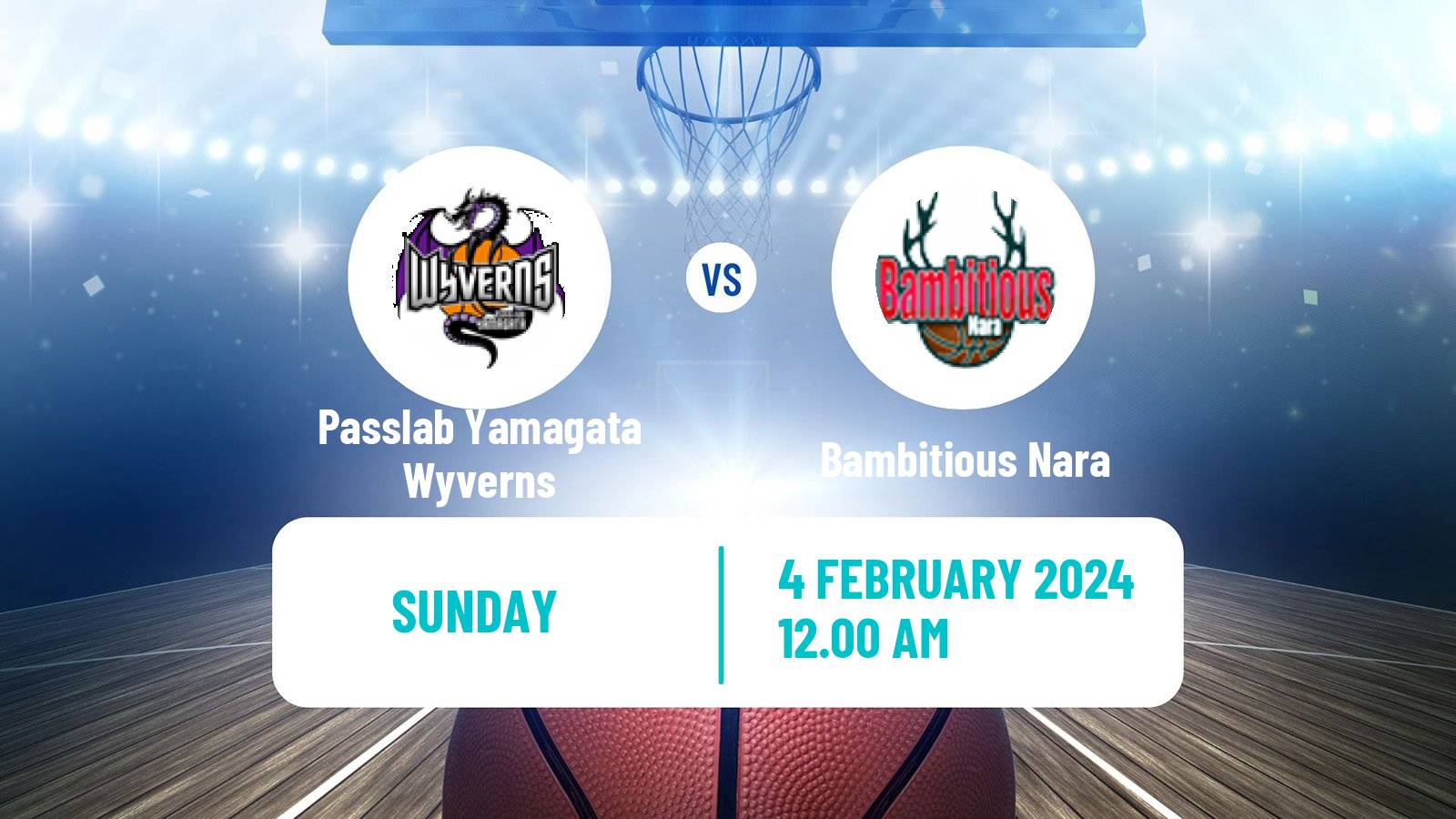 Basketball Japan B2 League Basketball Passlab Yamagata Wyverns - Bambitious Nara