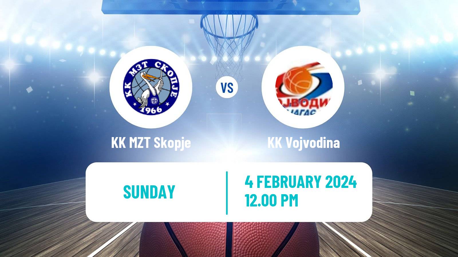 Basketball Adriatic League 2 KK MZT Skopje - Vojvodina