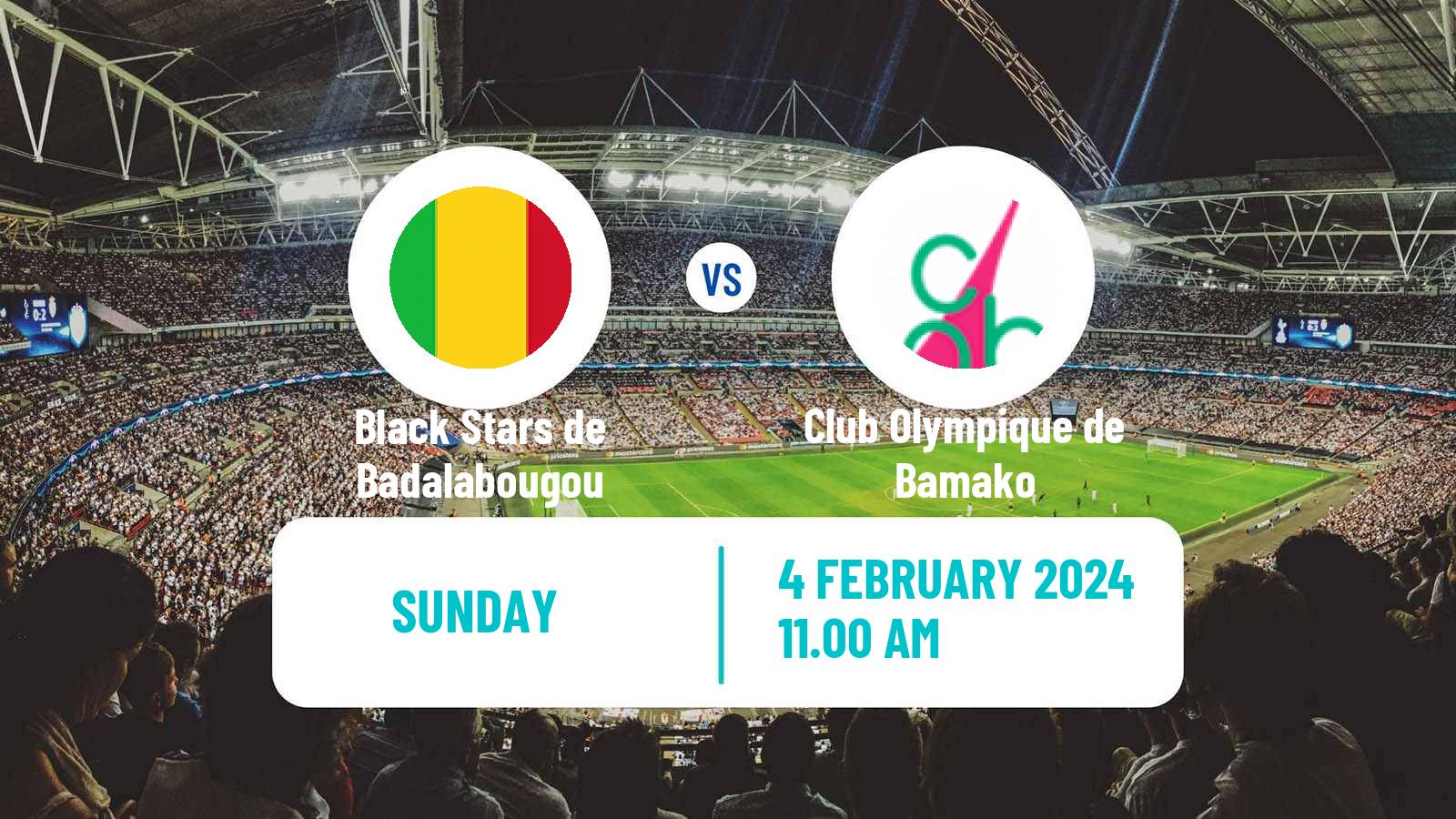 Soccer Malian Première Division Black Stars de Badalabougou - Club Olympique de Bamako