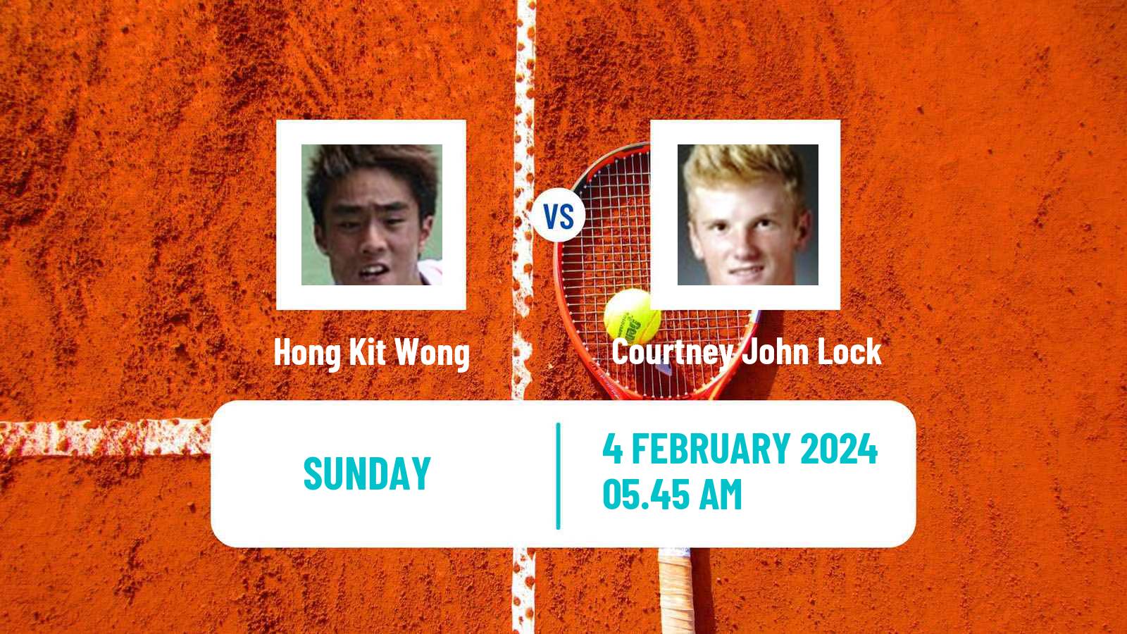 Tennis Davis Cup World Group II Hong Kit Wong - Courtney John Lock