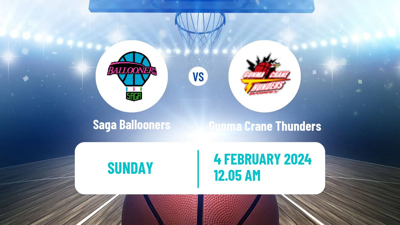 Basketball BJ League Saga Ballooners - Gunma Crane Thunders