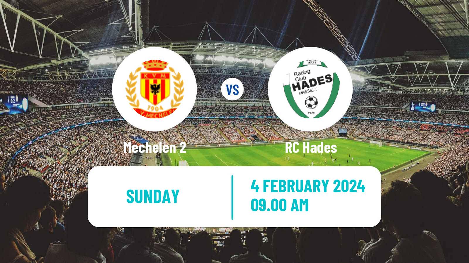 Soccer Belgian Second Amateur Division Group B Mechelen 2 - Hades