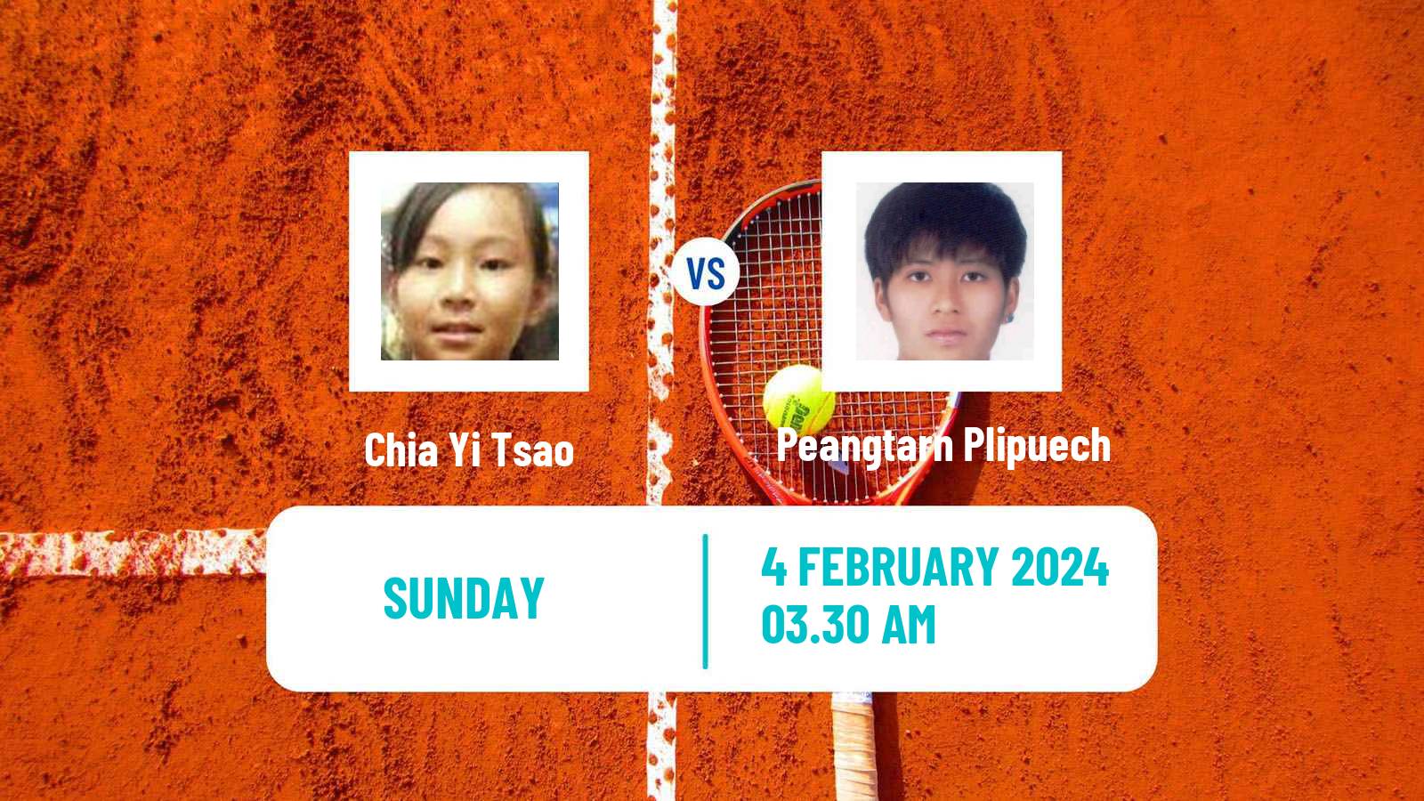 Tennis Mumbai Challenger Women Chia Yi Tsao - Peangtarn Plipuech