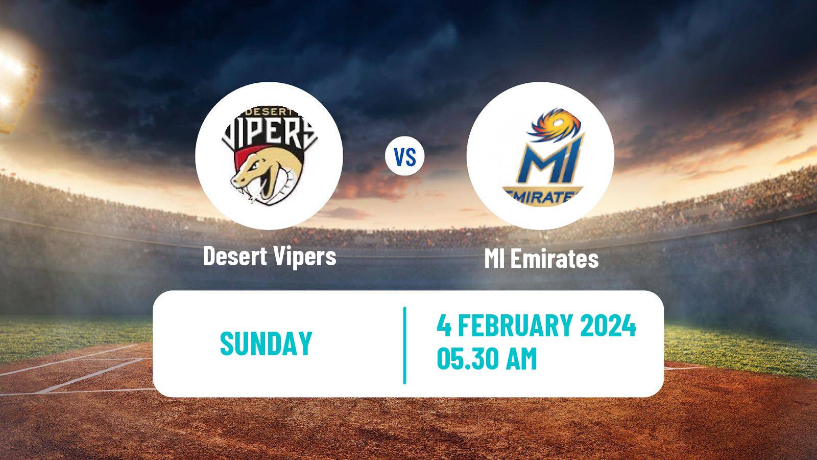 Cricket International League T20 Desert Vipers - MI Emirates