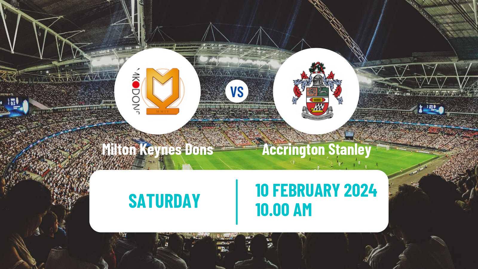 Soccer English League Two Milton Keynes Dons - Accrington Stanley