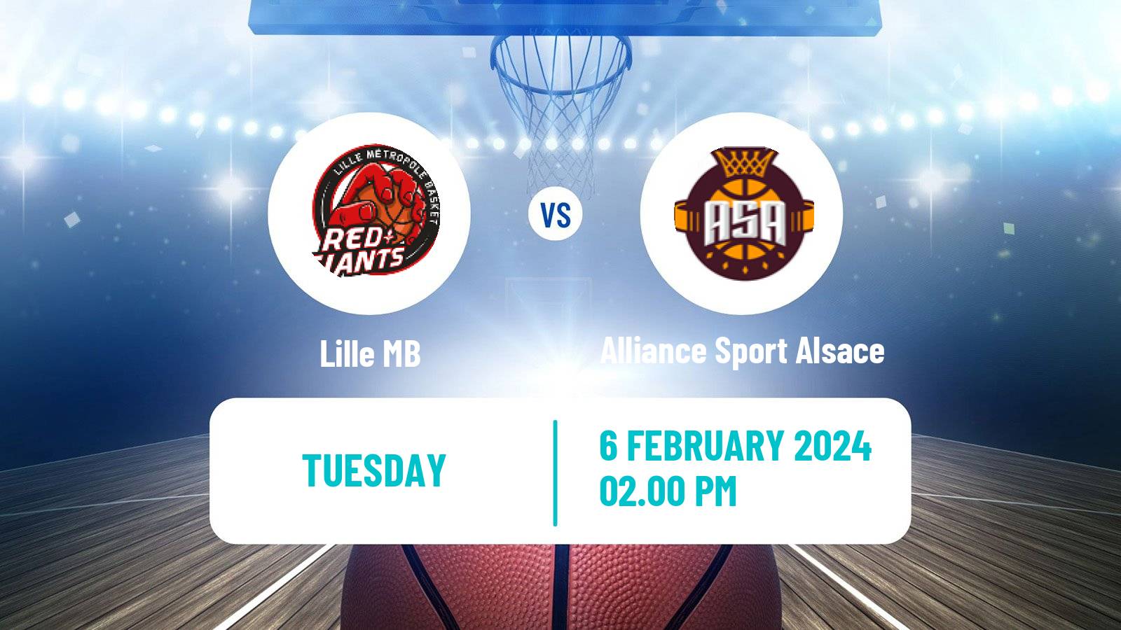Basketball French LNB Pro B Lille MB - Alliance Sport Alsace