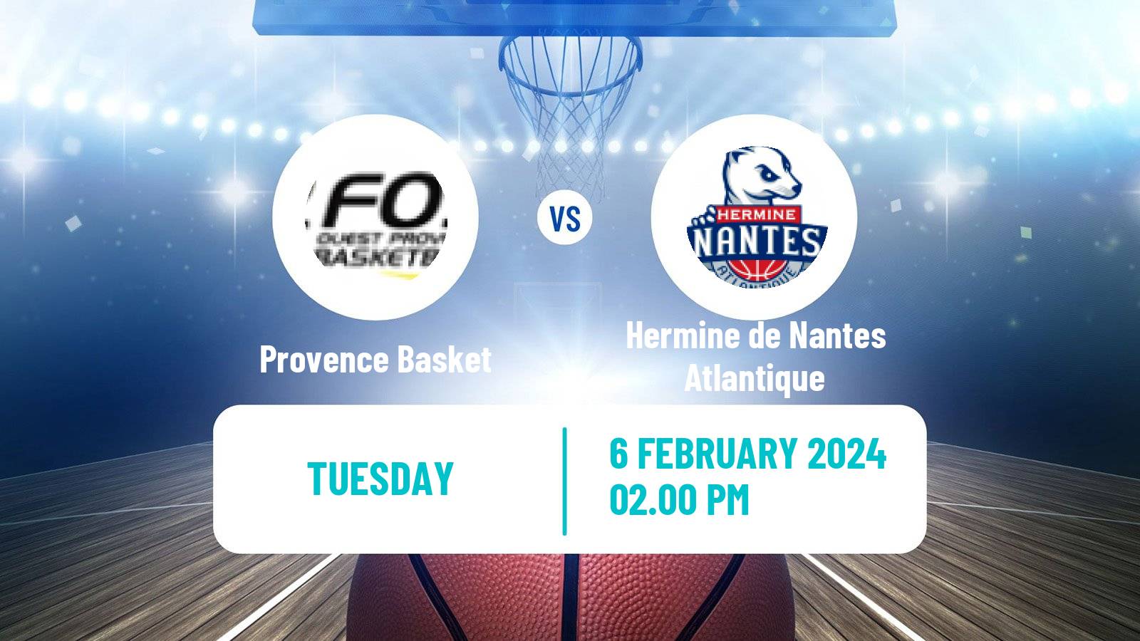 Basketball French LNB Pro B Provence Basket - Hermine de Nantes Atlantique