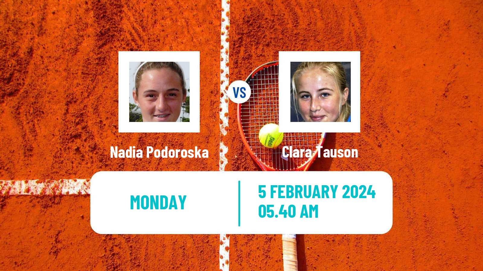 Tennis WTA Cluj Napoca Nadia Podoroska - Clara Tauson