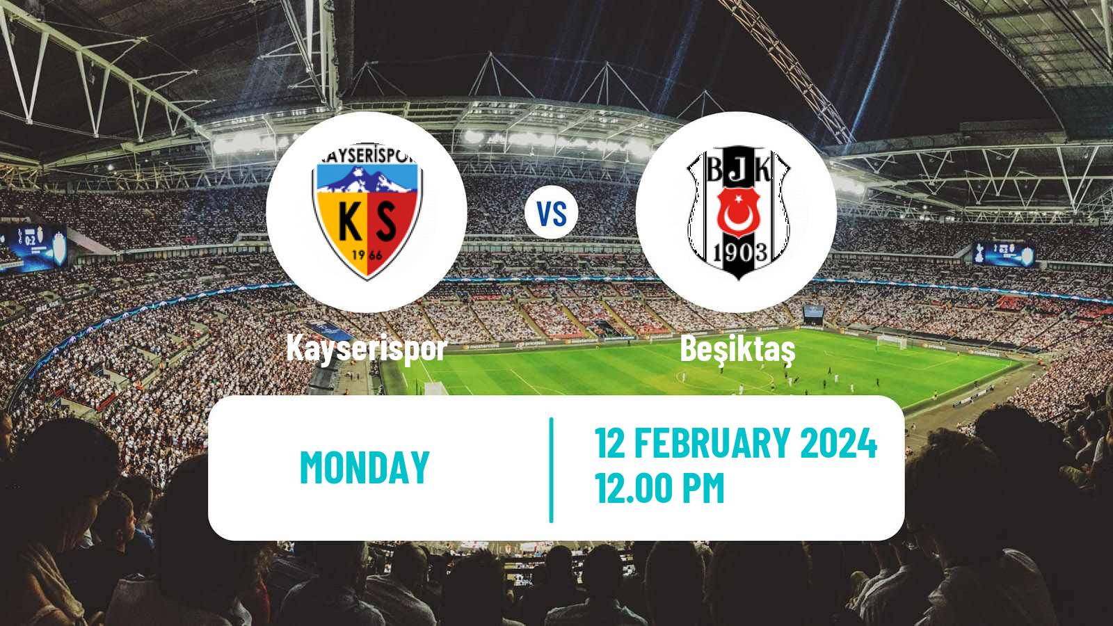 Soccer Turkish Super League Kayserispor - Beşiktaş