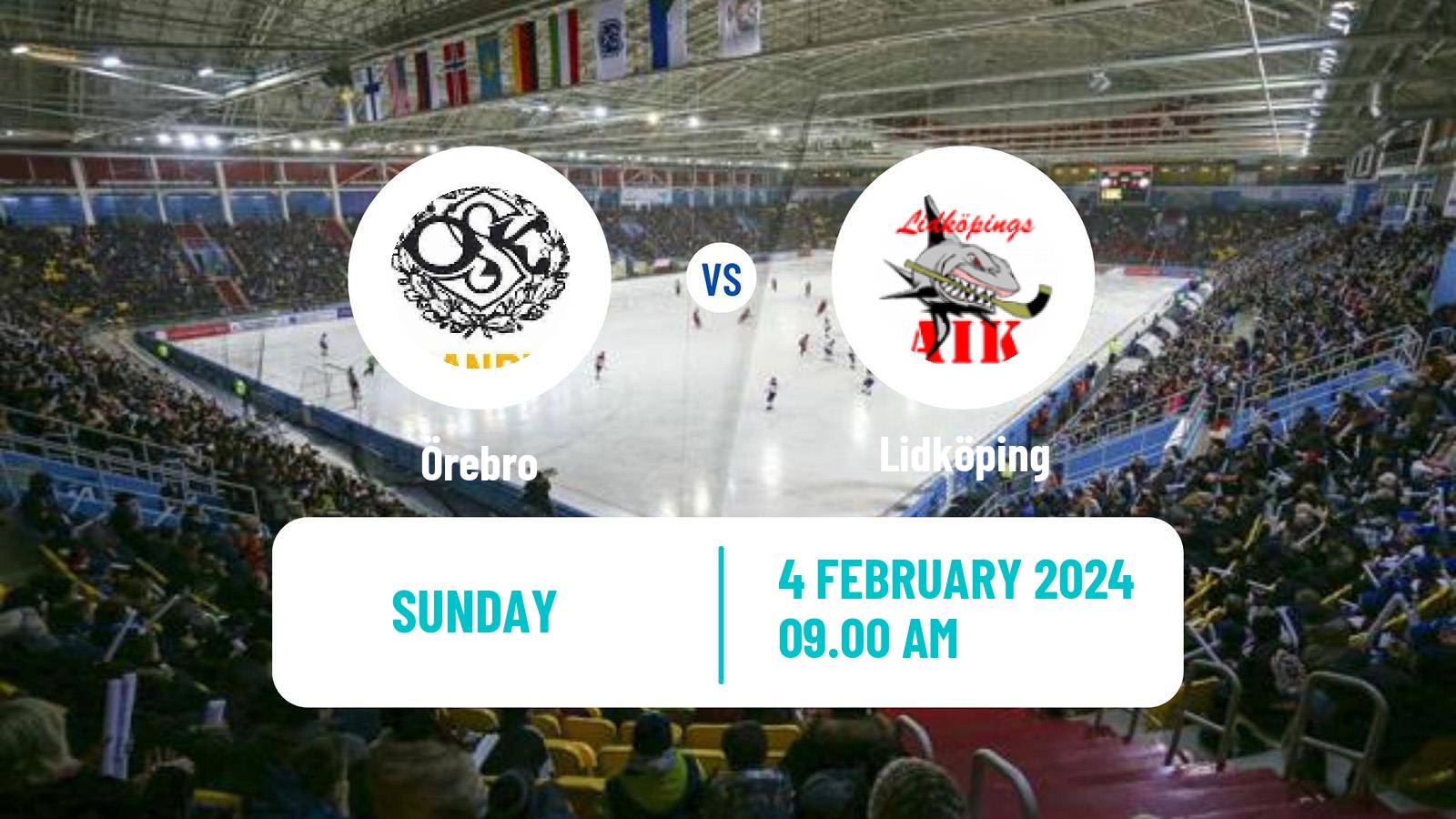 Bandy Swedish Allsvenskan Bandy Örebro - Lidköping