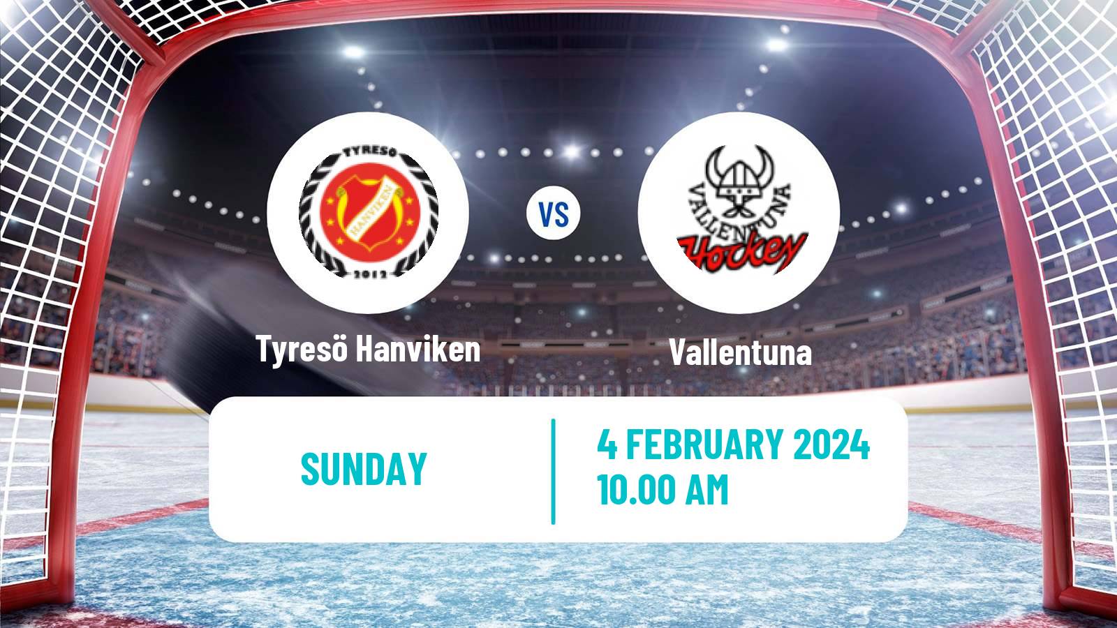 Hockey Swedish HockeyEttan Norra Tyresö Hanviken - Vallentuna