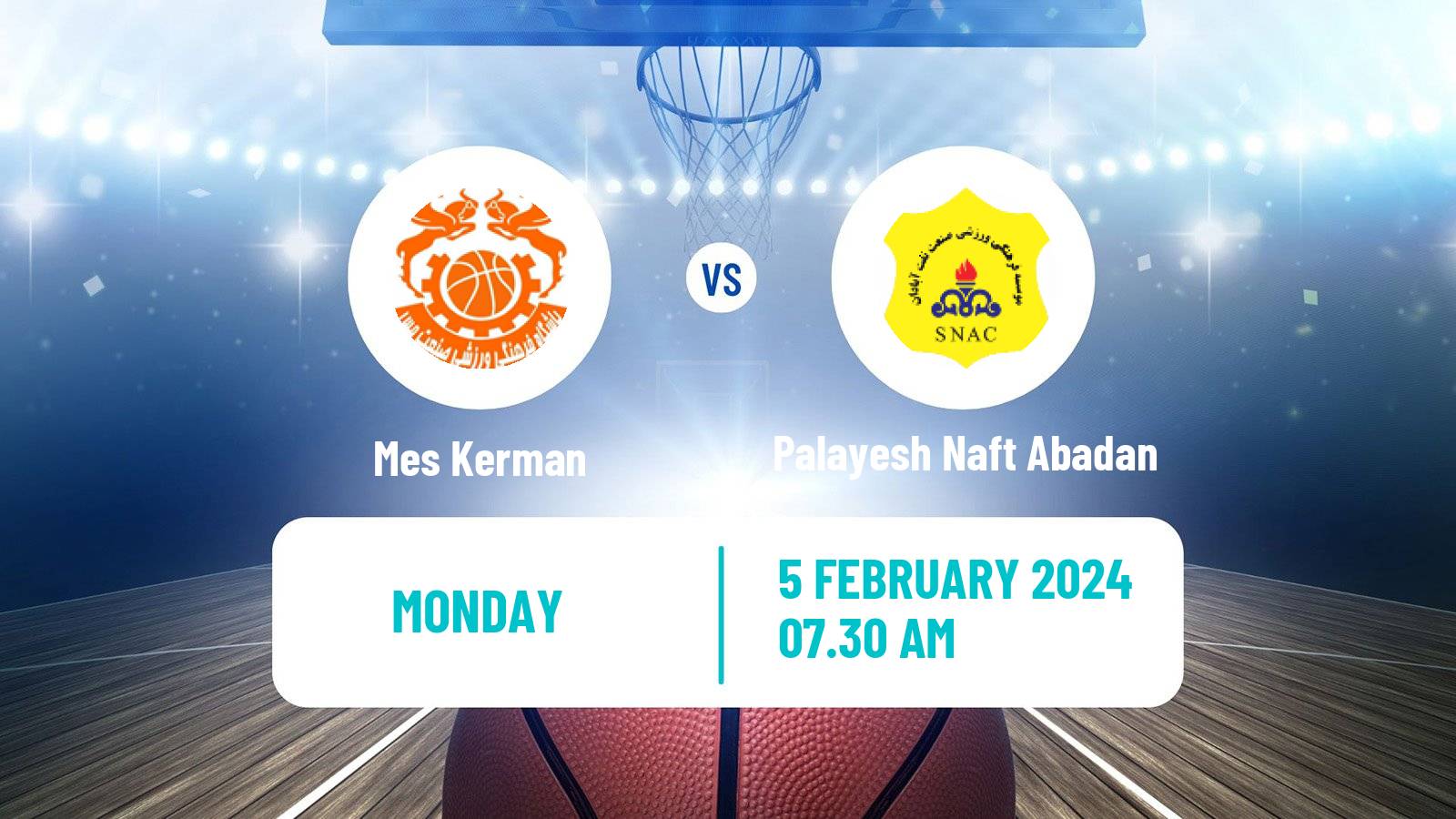 Basketball Iran Super League Basketball Mes Kerman - Palayesh Naft Abadan