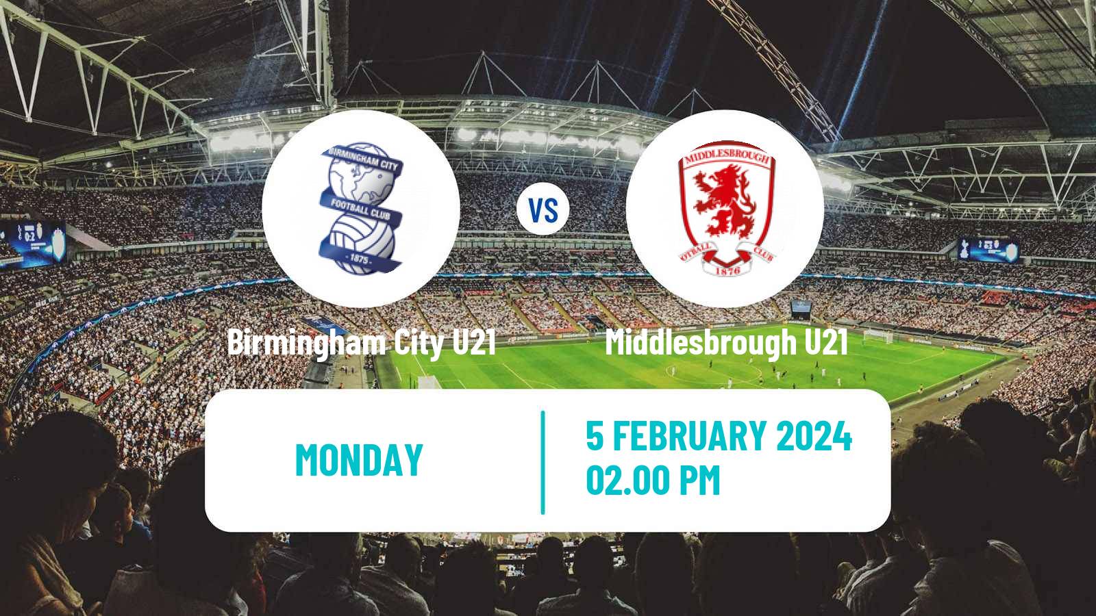 Soccer English Premier League Cup Birmingham City U21 - Middlesbrough U21