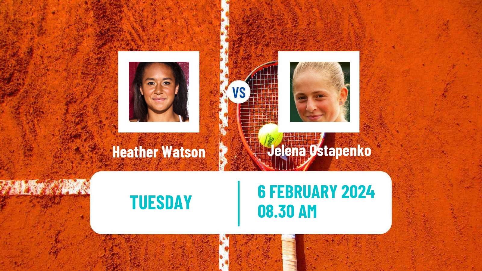 Tennis WTA Abu Dhabi Heather Watson - Jelena Ostapenko