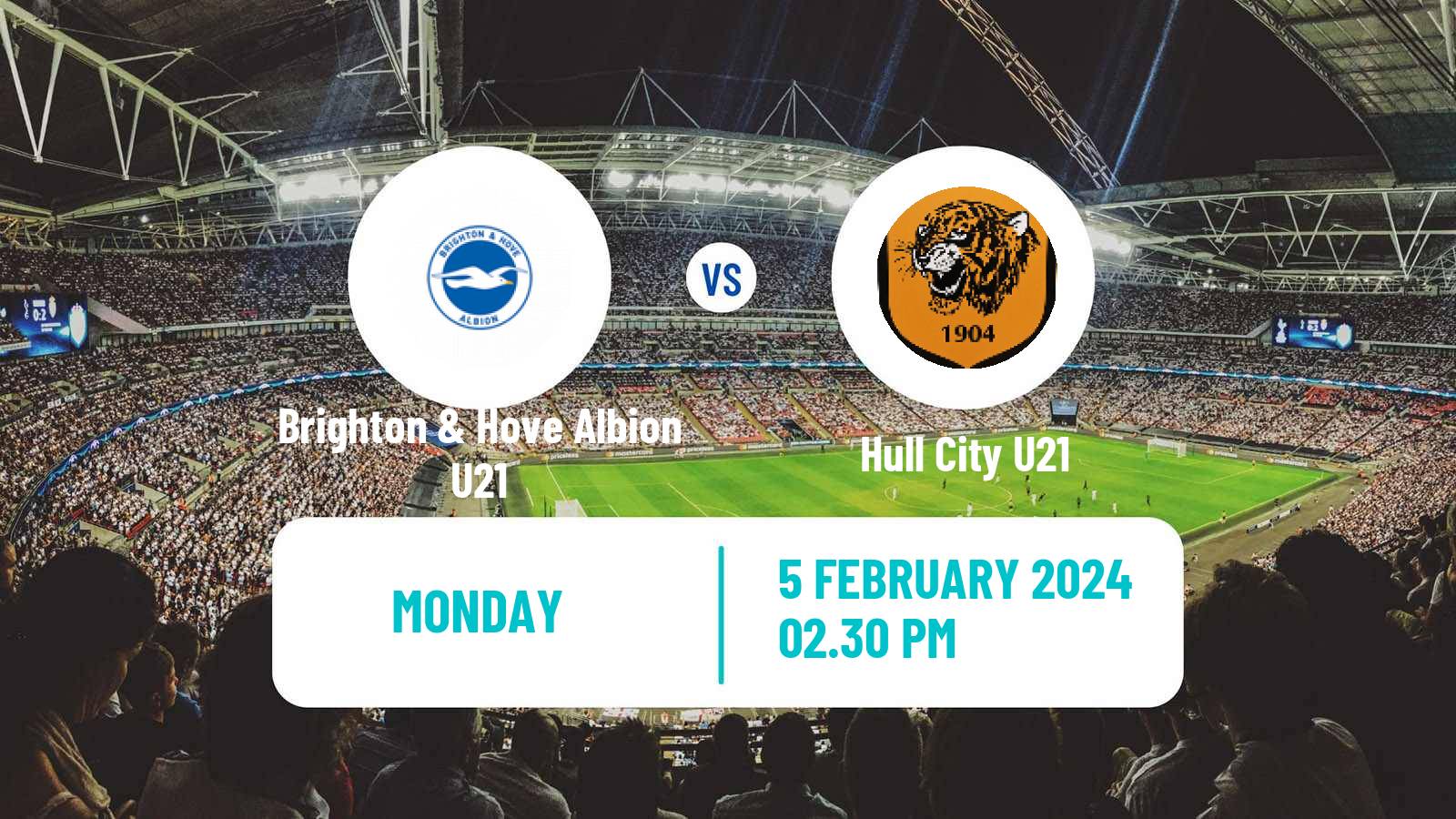 Soccer English Premier League Cup Brighton & Hove Albion U21 - Hull City U21