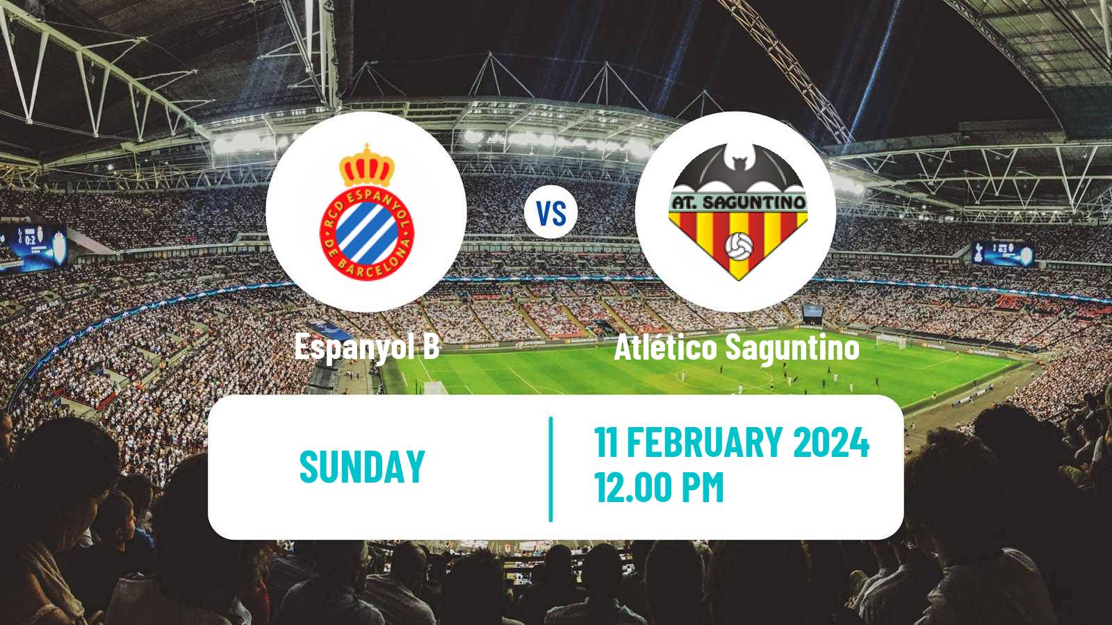 Soccer Spanish Segunda RFEF - Group 3 Espanyol B - Atlético Saguntino