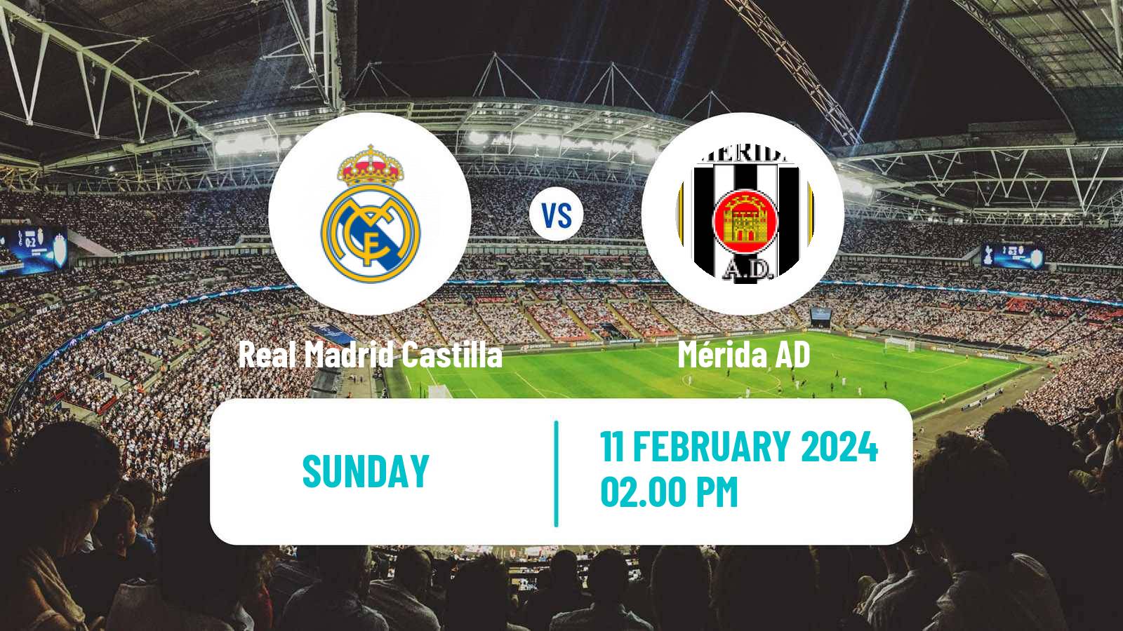 Soccer Spanish Primera RFEF Group 2 Real Madrid Castilla - Mérida AD