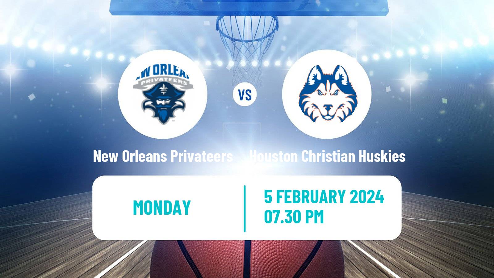 Basketball NCAA College Basketball New Orleans Privateers - Houston Christian Huskies