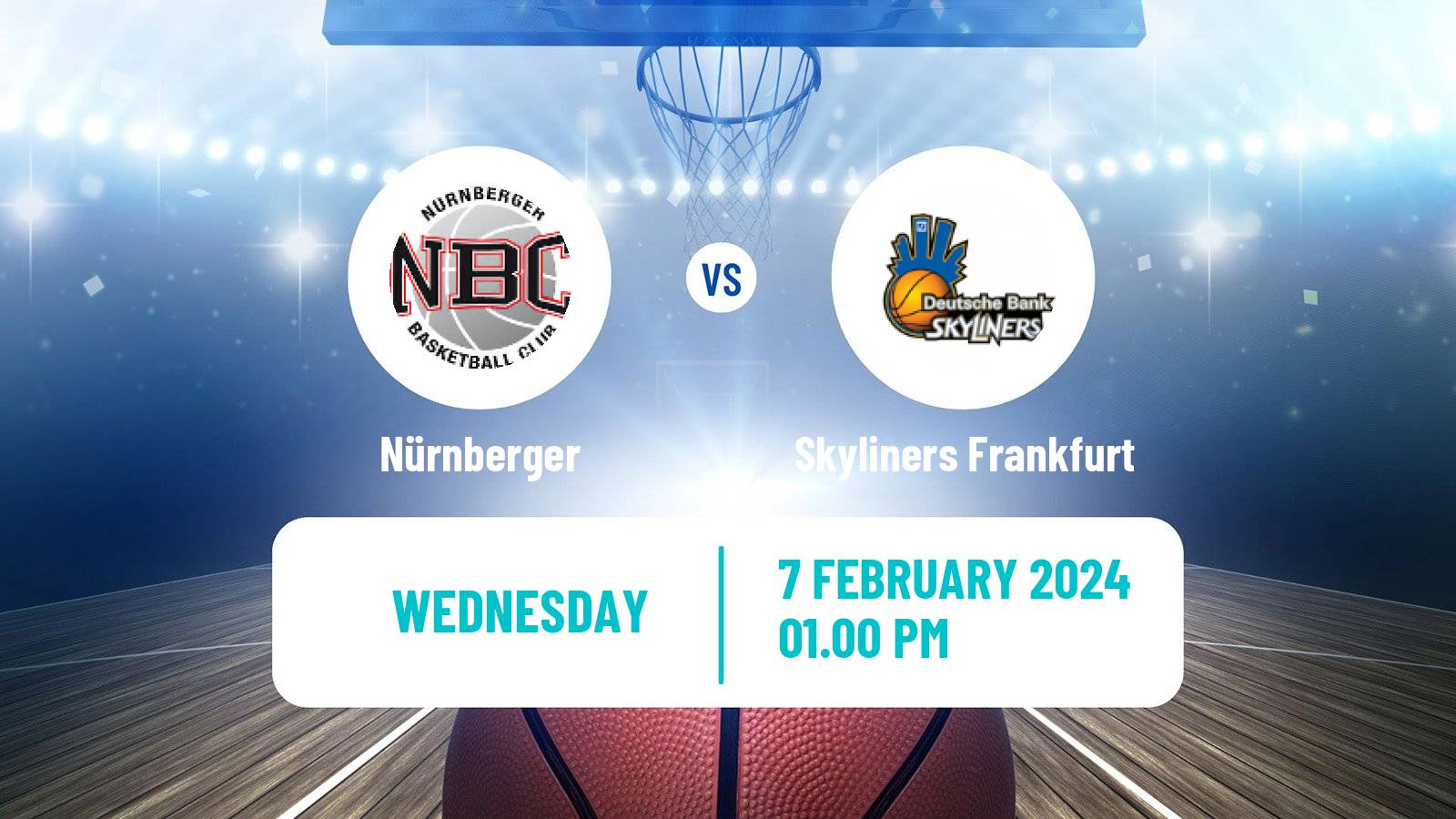 Basketball German Pro A Basketball Nürnberger - Skyliners Frankfurt