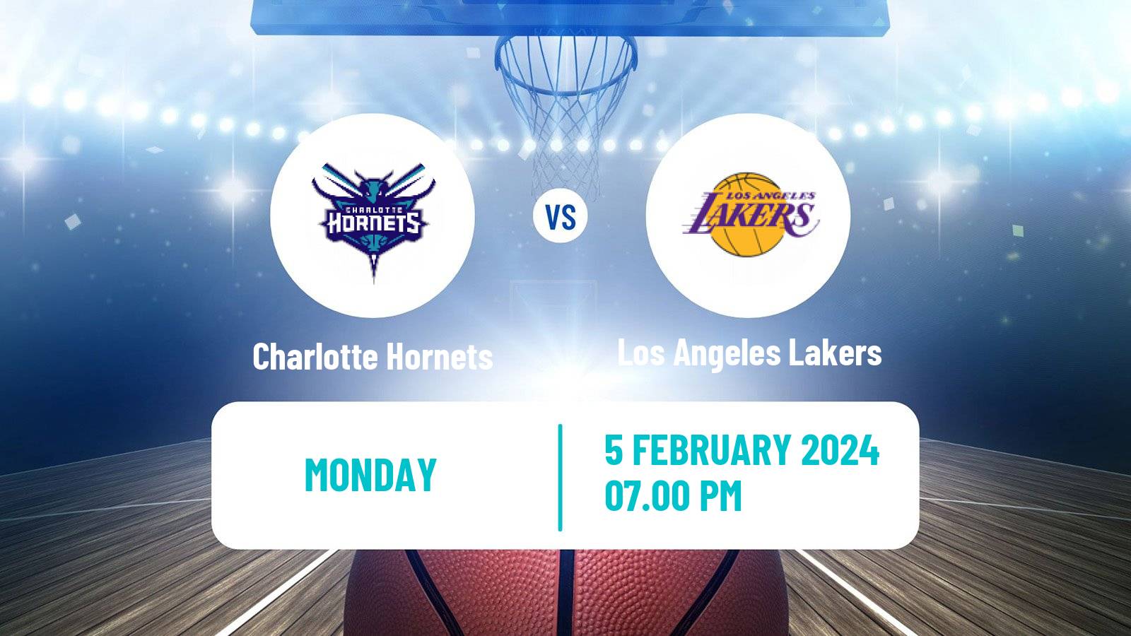 Basketball NBA Charlotte Hornets - Los Angeles Lakers