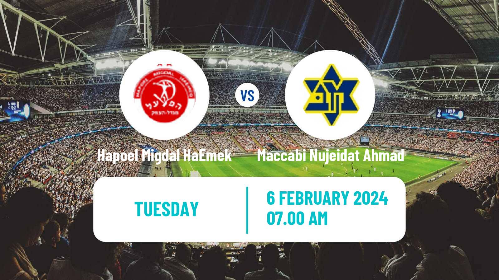 Soccer Israeli Liga Alef North Hapoel Migdal HaEmek - Maccabi Nujeidat Ahmad
