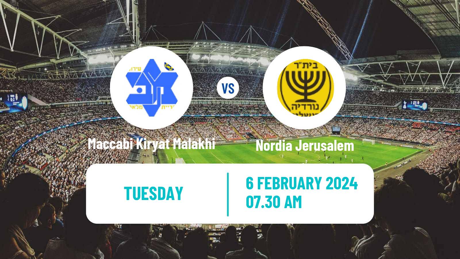 Soccer Israeli Liga Alef South Maccabi Kiryat Malakhi - Nordia Jerusalem